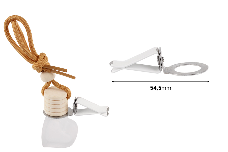 Clip in metallo per flacone di deodorante per auto-dimensioni_immagine