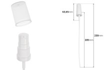 Pompe à crème en plastique 18/410 avec sécurité et bouchon en plastique transparent Pompe à crème en plastique 18/410 avec sécurité et bouchon en plastique transparent-photo_dimensions