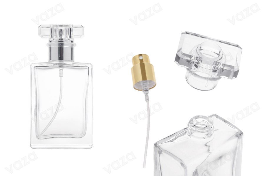 Clear glass perfume bottle 30 ml with spray and cap Clear glass perfume bottle 30 ml with spray and cap-image_product