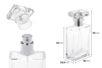 Clear glass perfume bottle 30 ml with spray and cap-image_dimensions
