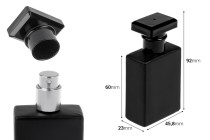 Glass perfume bottle 30 ml in black color with spray and cap-image_dimensions