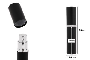 Glasflasche mit 5 ml Parfümzerstäuber in einer Aluminiumbox in verschiedenen Farben-εικόνα_διαστάσεις
