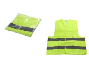 Gilet de sécurité - marque de travail jaune phosphorescent avec bandes réfléchissantes-1