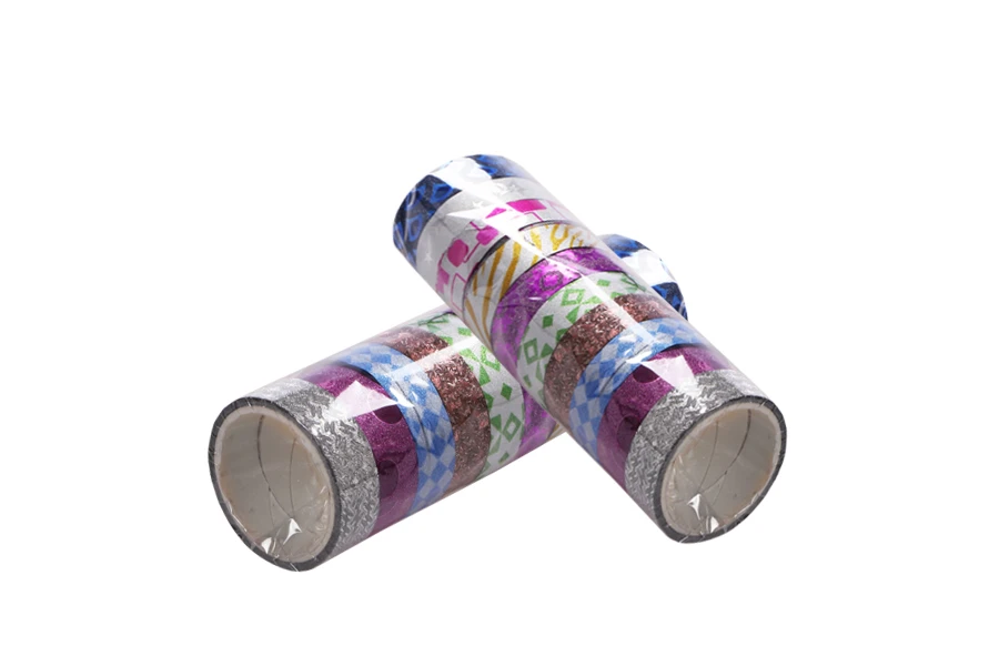 Ruban adhésif pour la décoration et l'artisanat - 10 pièces (rouleaux) couleur mélangée Ruban adhésif pour la décoration et l'artisanat - 10 pièces (rouleaux) couleur mélangée