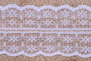 Tresse de jute avec dentelle blanche d'une largeur de 65 mm, 5 mètres par pièce-2