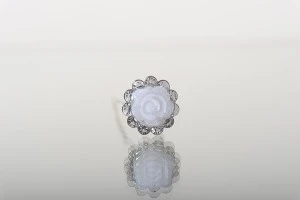 Épingle décorative en métal avec perle et strass en forme de rose (largeur 14 mm) - 20 pièces-3