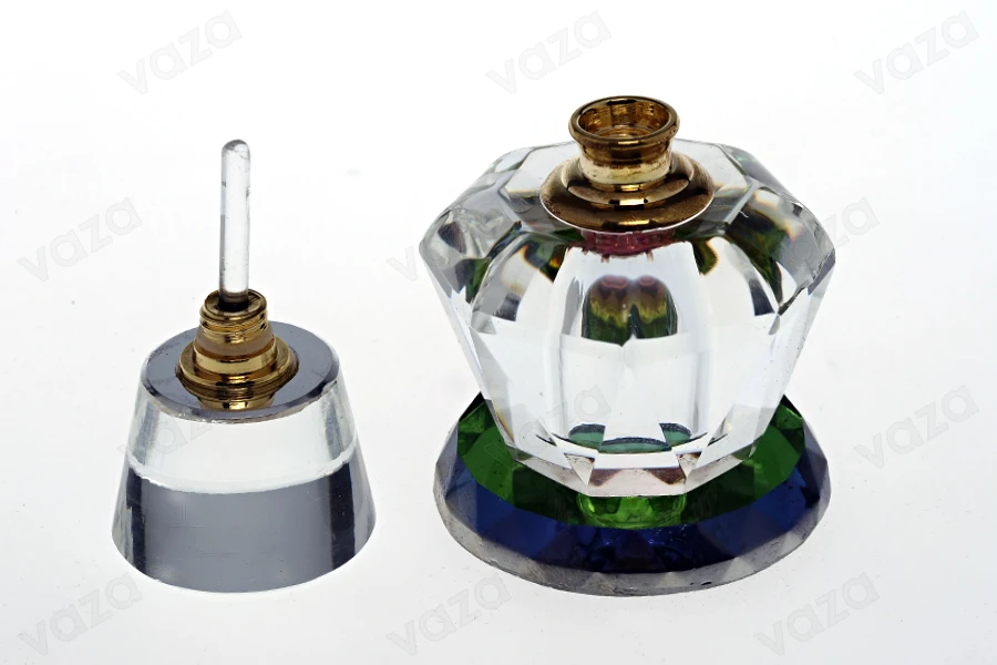 Kristall-Flakon 6ml mit Kristall-Deckel und Nadel-bildabmessungen