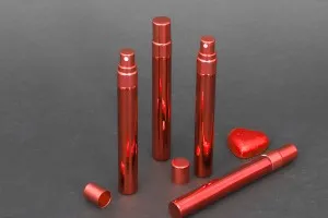 Flacon de parfum de 10 ml en verre rouge avec vaporisateur et revêtement en aluminium - 6 pcs-6