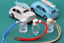 Μπουκαλάκι 10 ml για αρωματικό αυτοκινήτου κυλινδρικό με ξύλινο καπάκι και τάπα - 25 τμχ