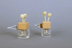 Aromatische Autoflasche 7ml mit Holzdeckel, Sticks und Verschluss - 25 Stk-3