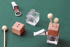Aromatische Autoflasche 7ml mit Holzdeckel, Sticks und Verschluss - 25 Stk-4