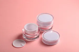 Petit pot rond de luxe de 30ml en acrylique avec joint intérieur sur le couvercle et plastique sur le pot - 12 pcs-2