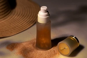 50ml frosted glass bottle for creams with cap and pump-6