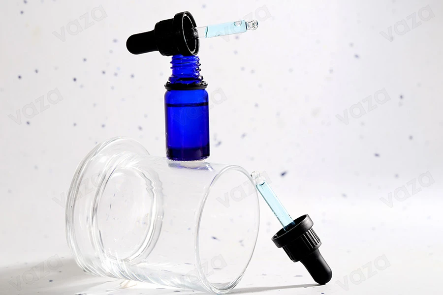 Plastic matte black child-resistant rubber head cap for dropper bottles with PP18 finish Plastic matte black child-resistant rubber head cap for dropper bottles with PP18 finish-image_group