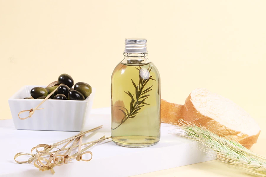 Μπουκάλι γυάλινο στρογγυλό 100ml με καπάκι αλουμινίου - 6 τμχ