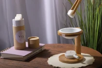 Wooden burner with ceramic container for wax melts and oils and ceramic spoon for candle Wooden burner with ceramic container for wax melts and oils and ceramic spoon for candle