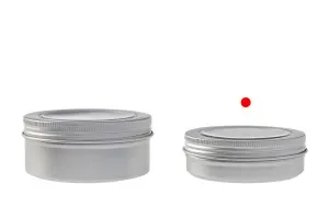Pot en aluminium de 100ml argent avec fenêtre sur le couvercle - 12 pcs-5
