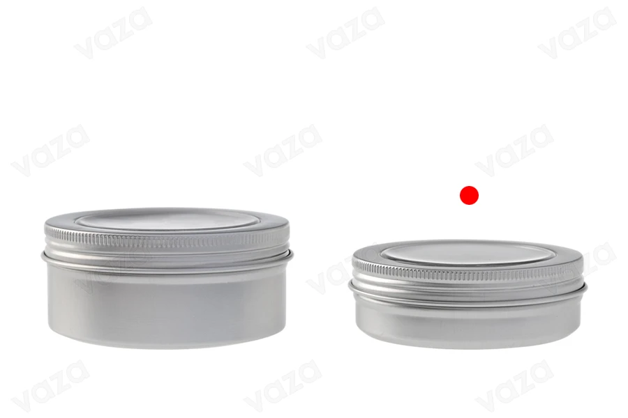 Pot en aluminium de 100ml argent avec fenêtre sur le couvercle - 12 pcs-photo_groupe