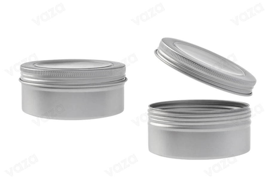 Pot en aluminium de 150ml argent avec fenêtre sur le couvercle - 12 pcs-εικόνα_προϊοντική