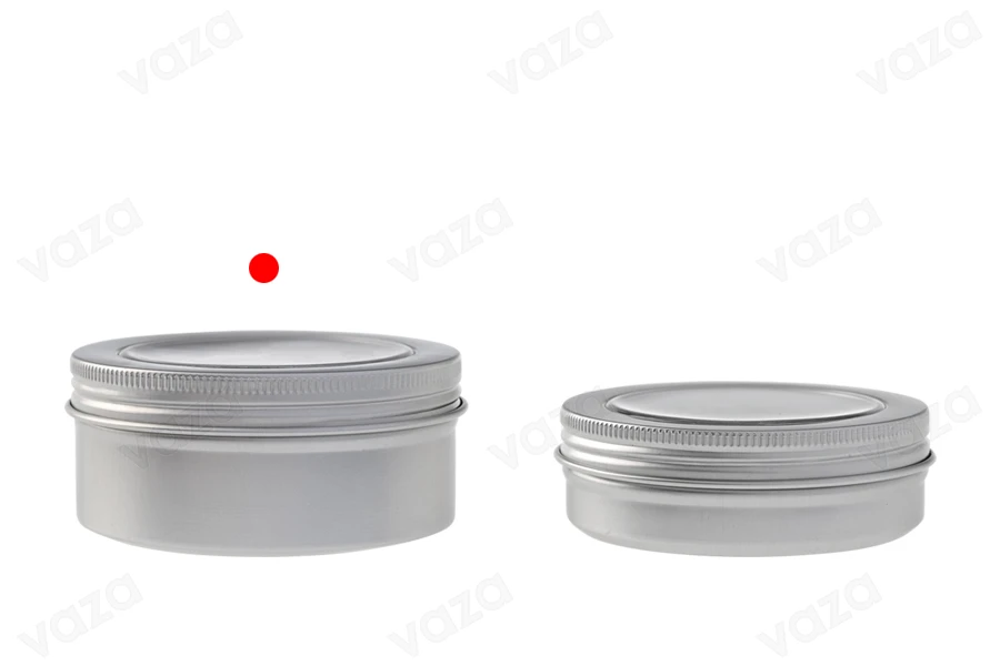 Pot en aluminium de 150ml argent avec fenêtre sur le couvercle - 12 pcs-εικόνα_σύνθεση