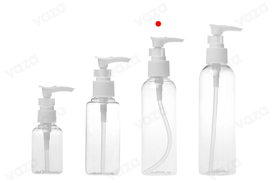 Bouteille PET de 150 ml avec pompe pour shampooing en lot de 12 pièces Bouteille PET de 150 ml avec pompe pour shampooing en lot de 12 pièces-εικόνα_σύνθεση