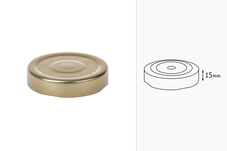 Metal Cap T.O. 63 Deep in gold with a seal button Metal Cap T.O. 63 Deep in gold with a seal button