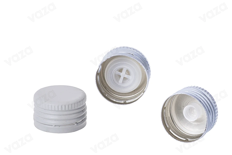 Aluminum pre-threaded screw cap PP24 with flow control in various colors Aluminum pre-threaded screw cap PP24 with flow control in various colors-