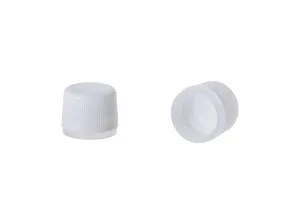 White plastic cap with safety PP18 - 20 pcs-1