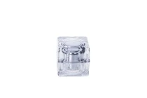 Pot de luxe pour crème de 10ml, acrylique avec joint intérieur sur le couvercle et plastique sur le pot Pot de luxe pour crème de 10ml, acrylique avec joint intérieur sur le couvercle et plastique sur le pot