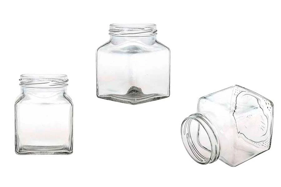 Τετράγωνο βάζο για μέλι ή καφέ 212 ml T.O 58