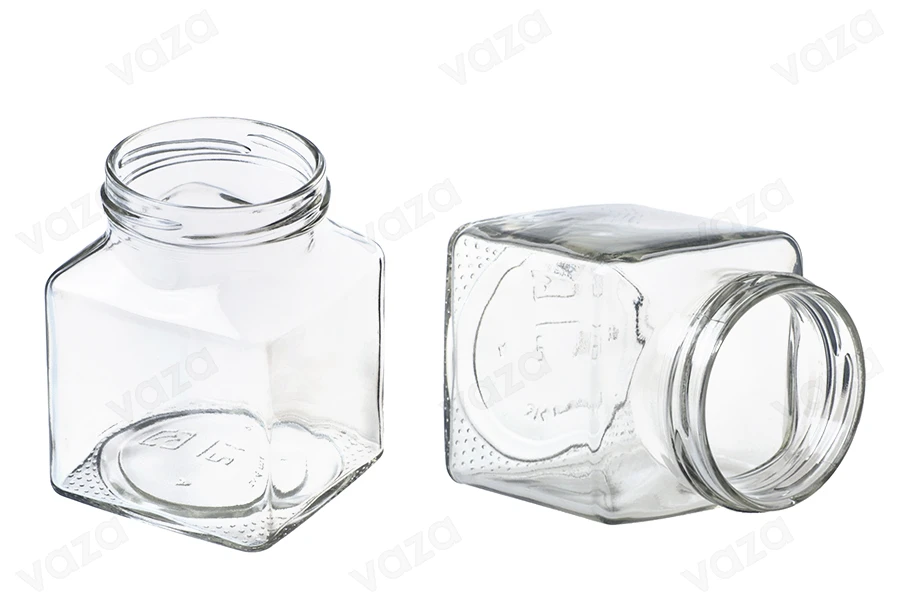 Viereckiges Glas für Marmelade 314 ml T.O 63-produktbild