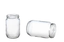 Γυάλινο βάζο 720 ml κυλινδρικό με χρυσό καπάκι με φλιπ - για 1 κιλό μέλι - 25 τμχ