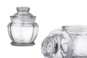 Un barattolo da 180 ml con coperchio di vetro e chiusura ermetica-1