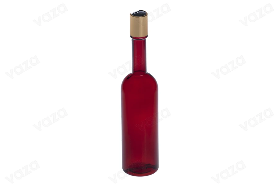 Μπουκάλι πλαστικό 250 ml καραμελέ με disk top πώμα Μπουκάλι πλαστικό 250 ml καραμελέ με disk top πώμα-εικόνα_διαστάσεις