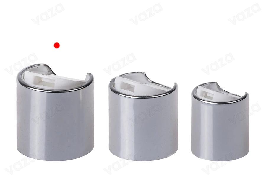 Bouchon disk top en plastique PP28 avec revêtement en aluminium de couleur dorée ou argentée.-photo_dimensions