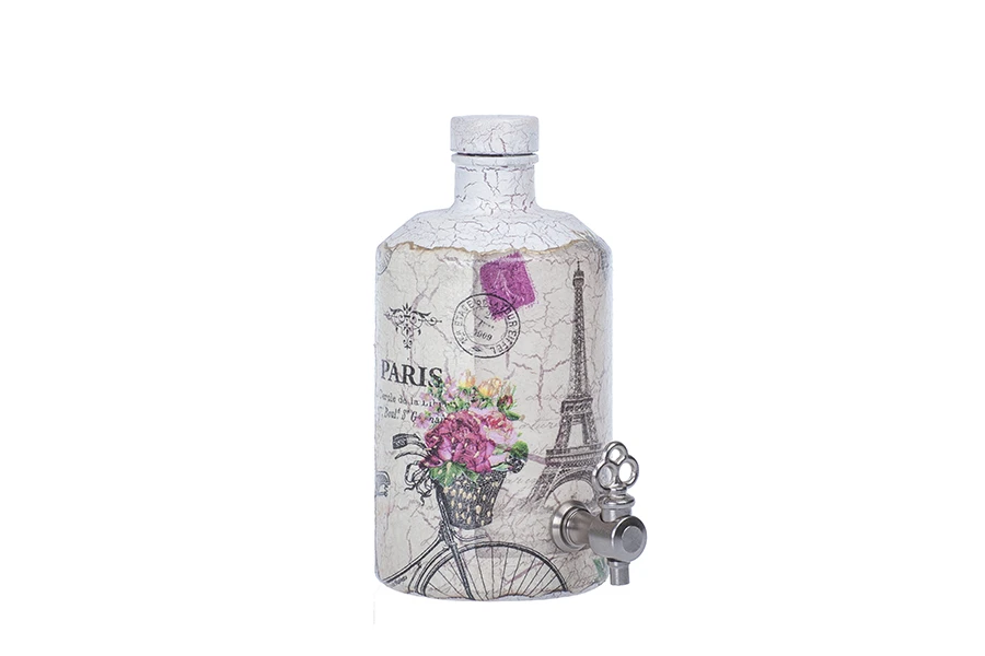 Bottiglia di profumo Decoupage con rubinetto 500 ml * Bottiglia di profumo Decoupage con rubinetto 500 ml *