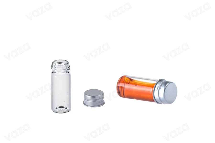 Mini 4ml glass bottles with aluminum cap, available in a package with 12 pieces Mini 4ml glass bottles with aluminum cap, available in a package with 12 pieces-image_product