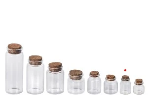 Bottiglietta per bomboniera da 15 ml con tappo in sughero per matrimonio e battesimo 30x35 mm - 12 pz-2