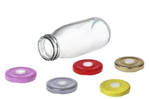250ml glass bottle for juices, available with straw hole lid-7