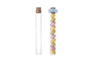 Tubes en verre avec bouchon pour mariage et baptême - 10 pièces-1
