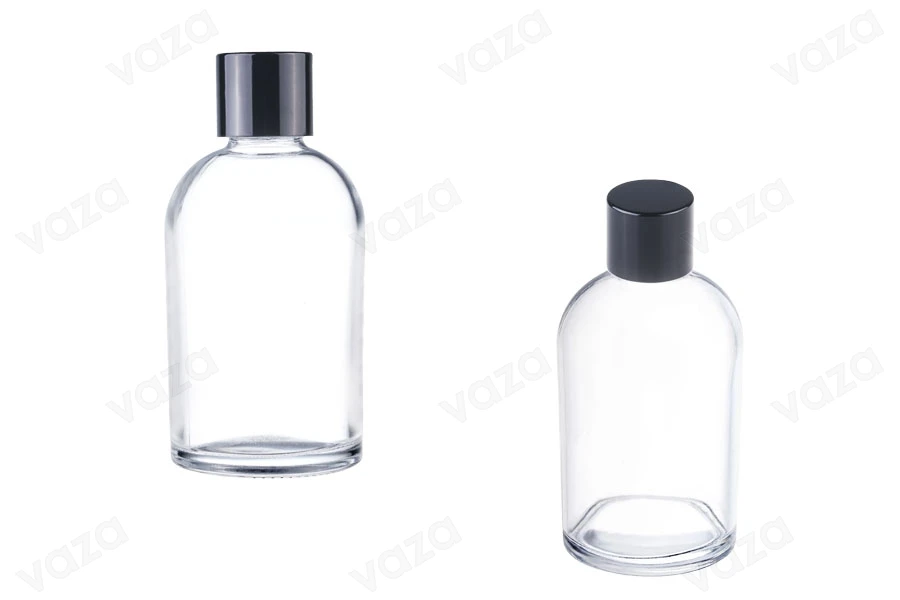 Μπουκάλι γυάλινο στρογγυλό 100ml για λικέρ ή δειγματισμό ελαιολάδου (PP20)-εικόνα_σύνθεση