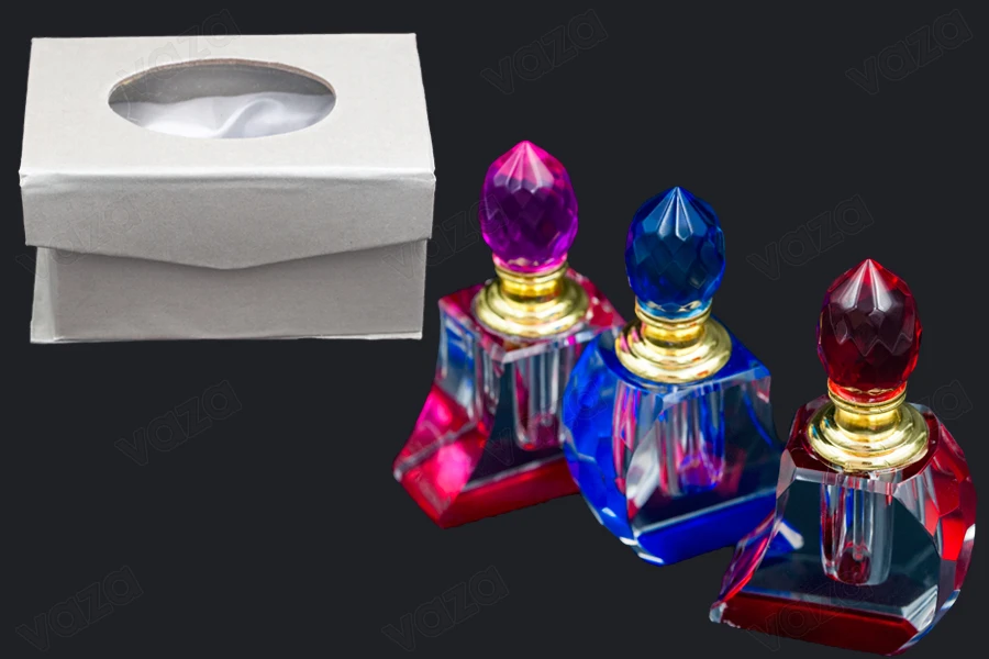 5ml crystal attar bottle with crystal cap and glass dipstick, in 3 colors. 5ml crystal attar bottle with crystal cap and glass dipstick, in 3 colors.-εικόνα_σύνθεση