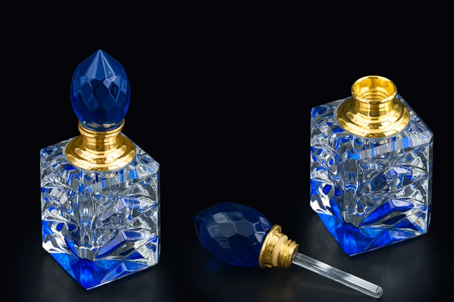 Flacon en cristal de 5 ml avec bouchon et aiguille en cristal en 6 couleurs