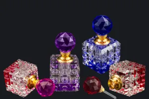 Flacon en cristal de 8 ml avec bouchon et aiguille en cristal en 4 couleurs-1
