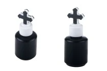 Μπουκάλι γυάλινο στρογγυλό 15 ml μαύρο ΜΑΤ