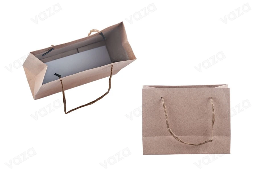 Kraft paper gift bag with a 3 mm elegant rope handle  in the same colour as the bag, in size 144x60x110-image_group