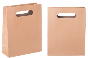 Borsa da regalo in carta di colore marrone 190x80x240 mm-1