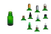 Γυάλινο μπουκαλάκι για αιθέρια έλαια 10 ml πράσινο με στόμιο PP18 Γυάλινο μπουκαλάκι για αιθέρια έλαια 10 ml πράσινο με στόμιο PP18