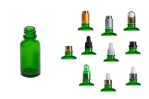 Μπουκαλάκι γυάλινο για αιθέρια έλαια 20 ml πράσινο με στόμιο PP18 Μπουκαλάκι γυάλινο για αιθέρια έλαια 20 ml πράσινο με στόμιο PP18