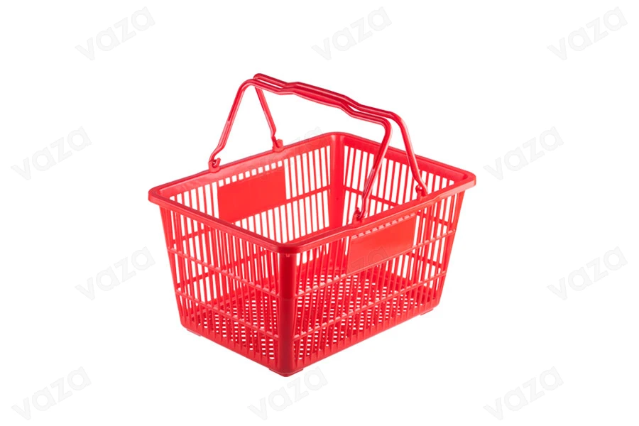 Chariot à main en plastique à roulettes de couleur rouge 45 x 32 x 23 cm-photo_produit